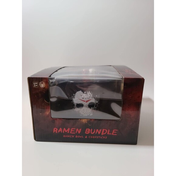 FRIDAY THE 13TH JASON RAMEN BUNDLE BOWL & CHOPSTICKS HALLOWEEN CULTUREFLY NEW - Picture 3 of 3